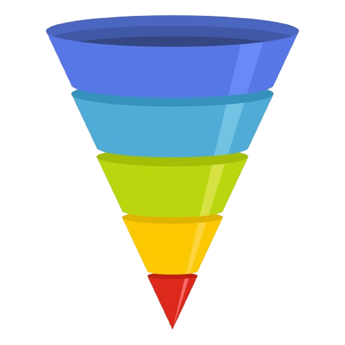 Marketing funnel icon, flat style